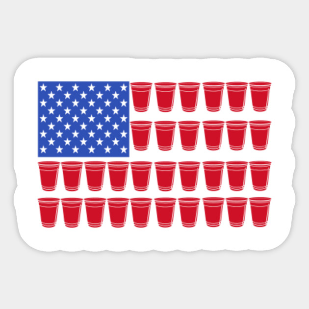 Funny 4th of July Shirt| Beer Pong Drinking T-Shirt| American Flag| Red Solo Cups